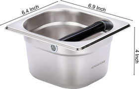 Apexstone knock box stainless steel close-up highlighting durability and easy cleaning