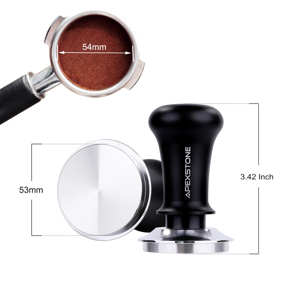 Apexstone ergonomic handle for a comfortable grip during tamping