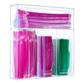 Aphbrada acrylic bag organizer in a drawer keeps bags neatly organized.