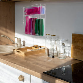 Aphbrada easy-clean odorless acrylic keeps bag supplies fresh.