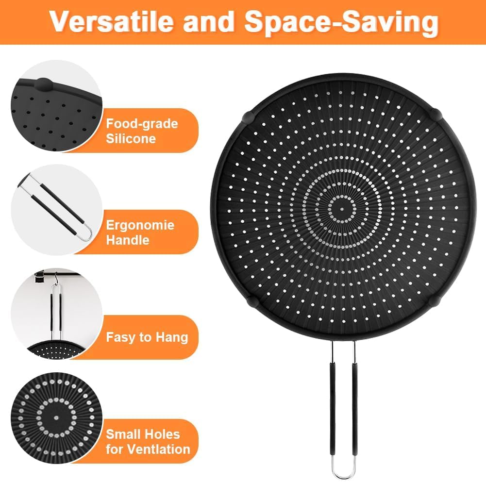 Apidgrowth silicone splatter screen 13 inch protects bigger pans and flavors
