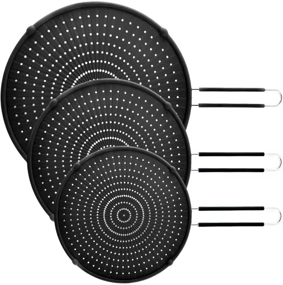 Apidgrowth silicone splatter screen 9.8 inch over pan reduces grease during frying