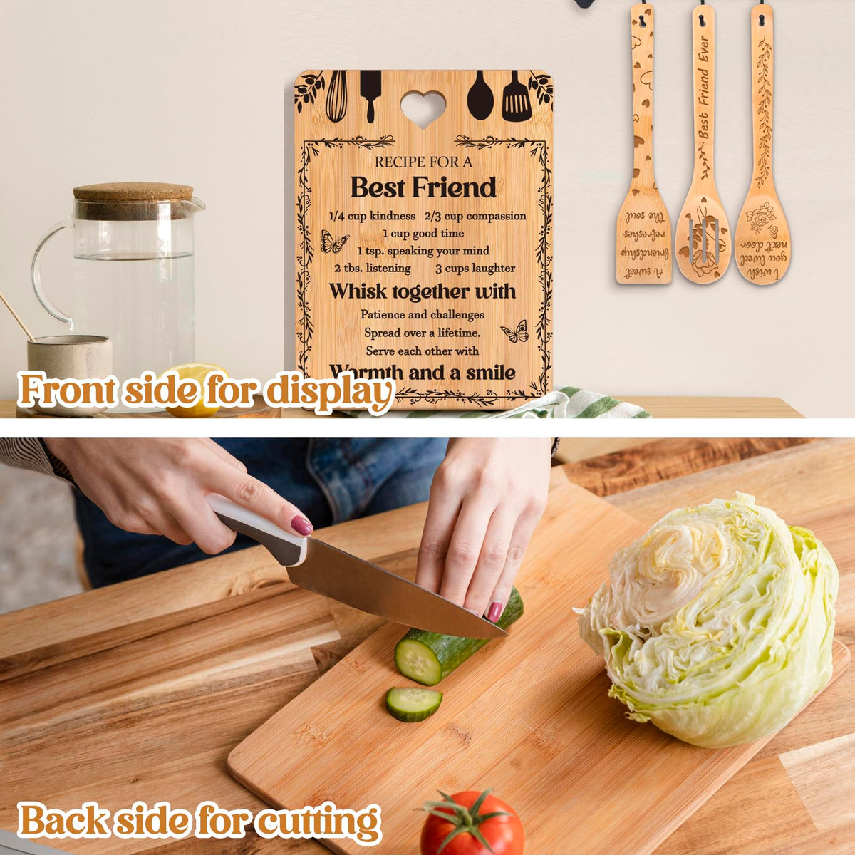 Apjielop bamboo soup spoons offer lightweight, sturdy serving for soups and broths.
