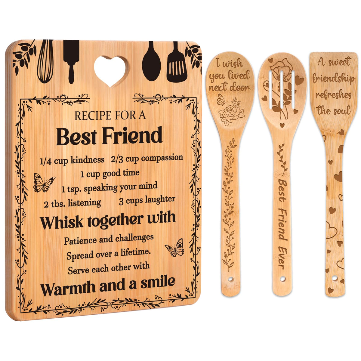 Apjielop bamboo cutting board set, top view, with durable everyday prep support.