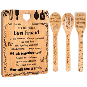 Apjielop bamboo cutting board set, top view, with durable everyday prep support.