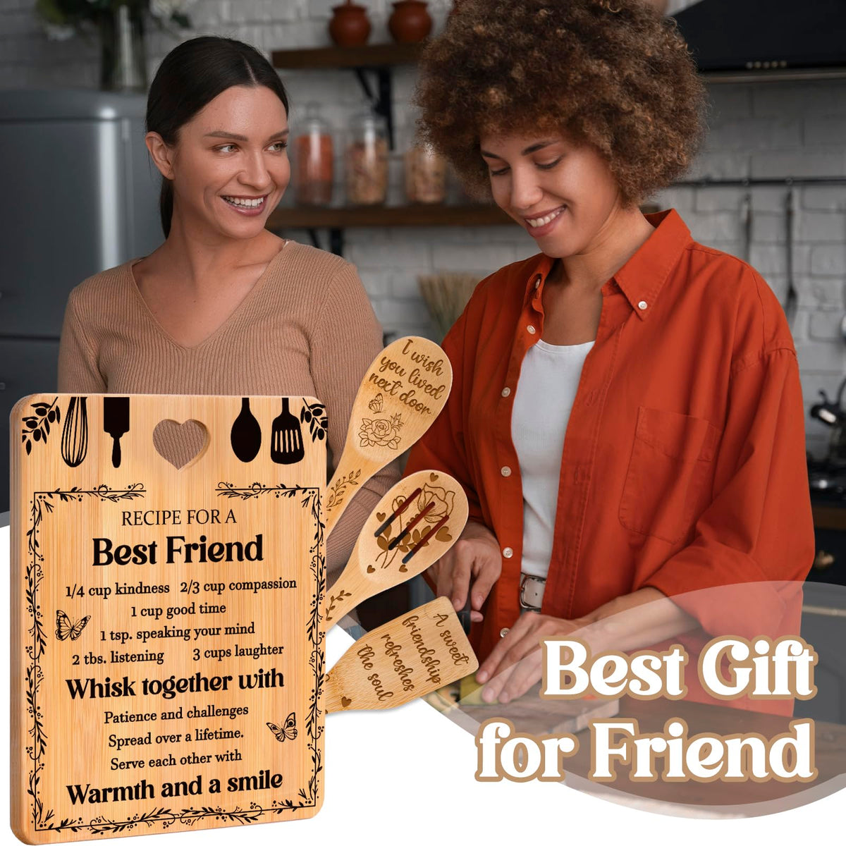 Apjielop cutting board printed side design adds kitchen flair.