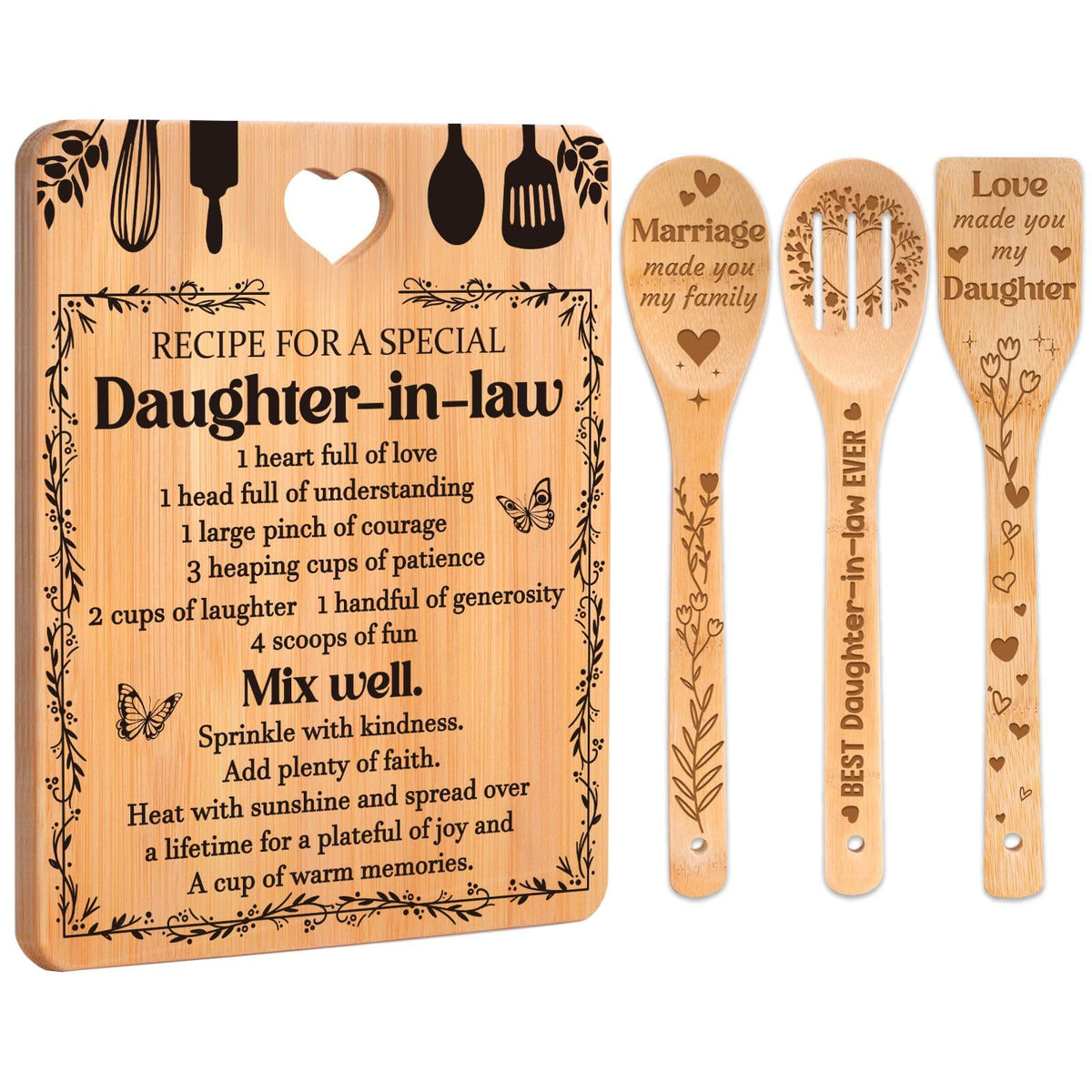 Apjielop recipe special daughter-in-law cutting board with heartfelt engraving for gifting