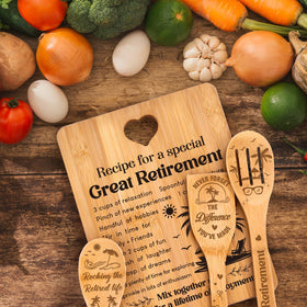 Apjielop retirement engraved messages enhance the gift's keepsake appeal.