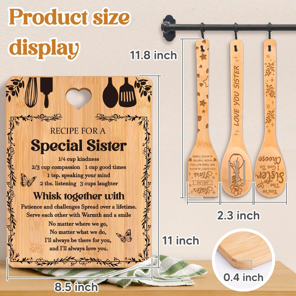 Apjielop sister spoon with engraving adds a decorative and practical touch.