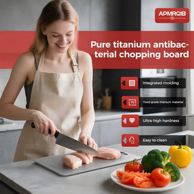 APMRQIB titanium cutting board 13x8 top view ideal for veggies and herbs