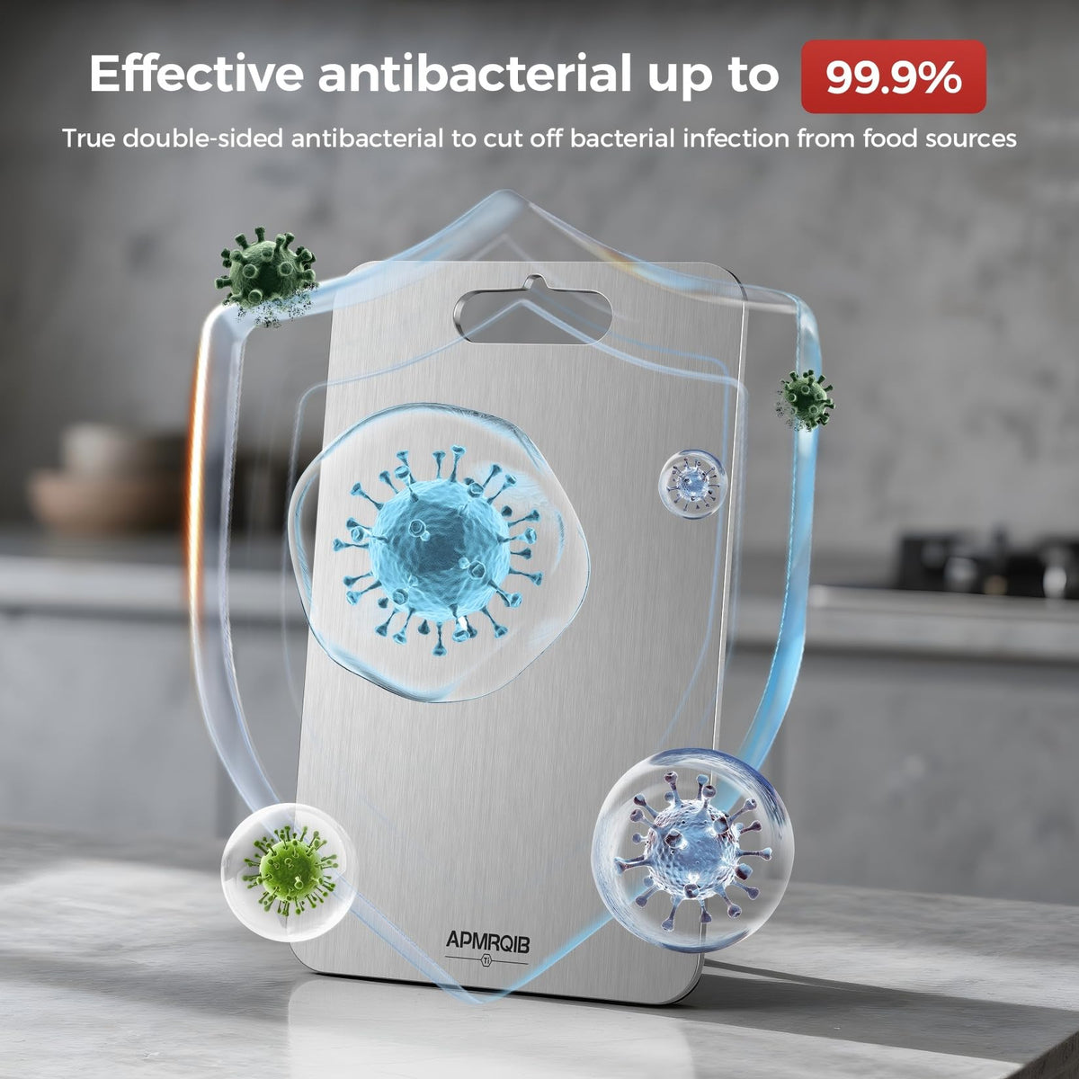 APMRQIB titanium cutting board double-sided design supports cross-contamination prevention