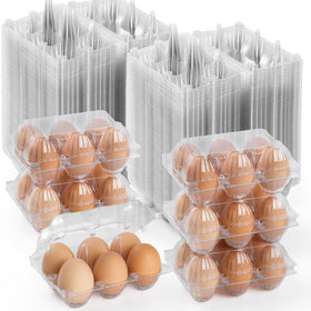 APOCHON clear egg carton top view for six eggs, ideal for safe transport