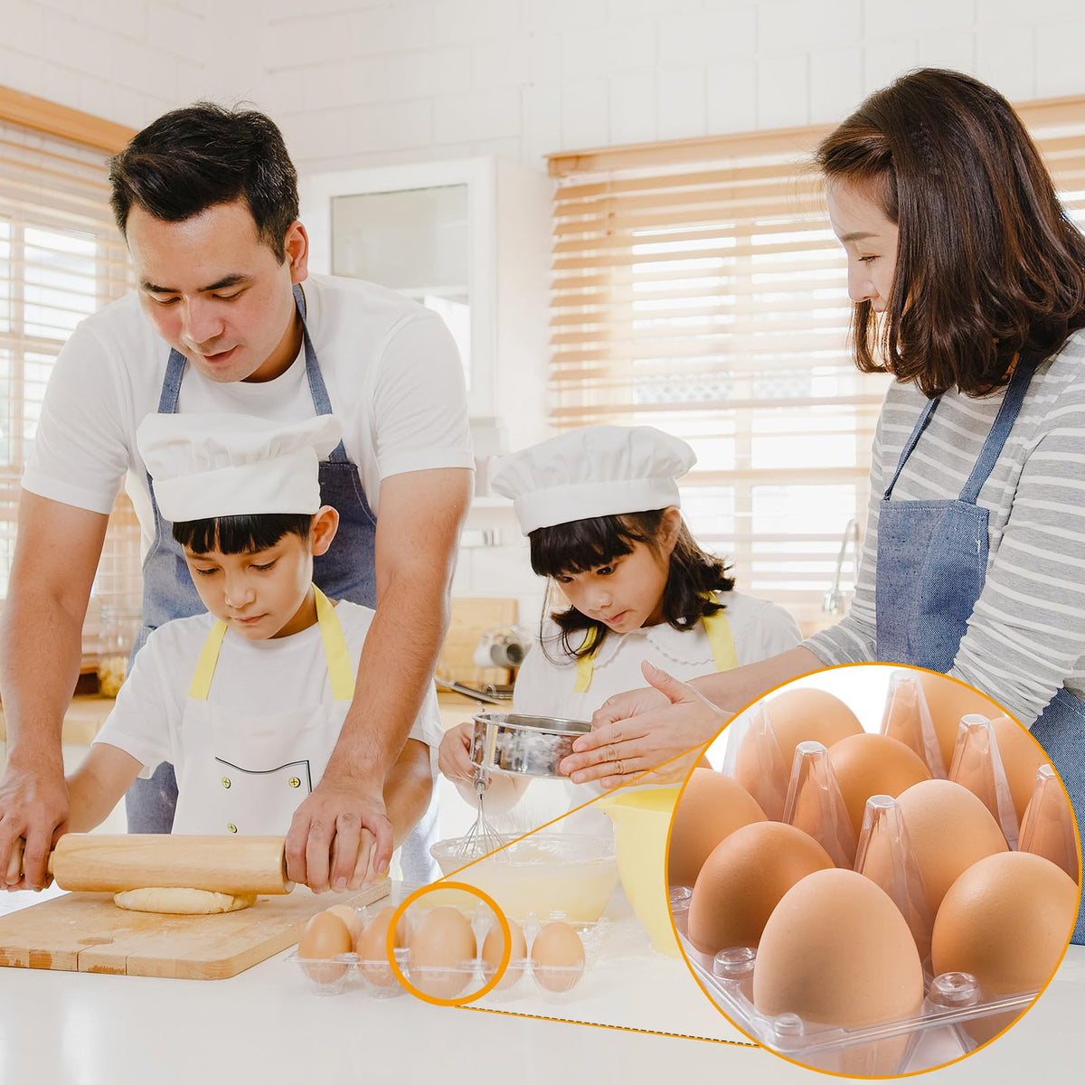 APOCHON reusable egg tray ready for labeling to match brand