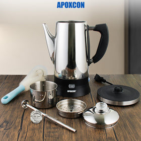 APOXCON 1.8 liter capacity supports 6–12 cups for groups.