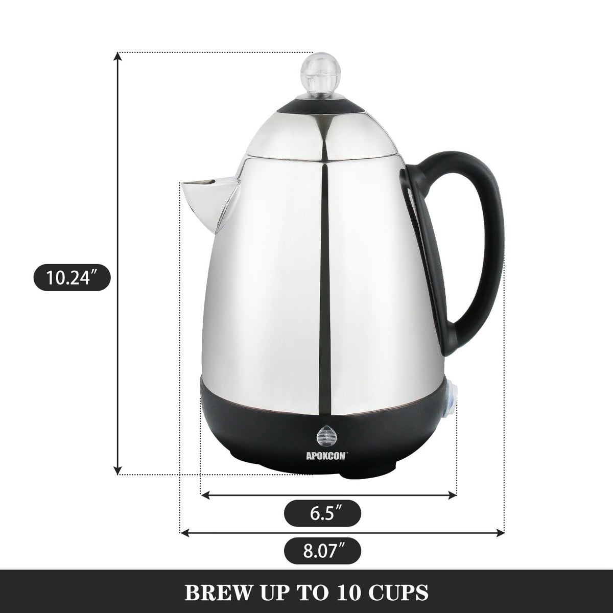 APOXCON clear brew progress knob shows brewing status for consistent strength