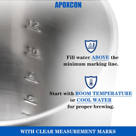 APOXCON viewing glass knob shows brew progress at a glance.