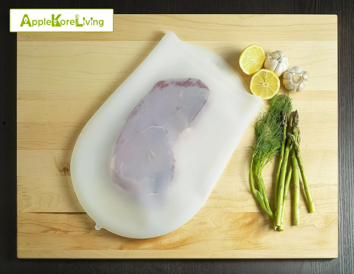 AppleKoreLiving silicone bags pair with magnets to stay submerged.