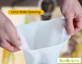 AppleKoreLiving wide-opening bags fit prime rib and roasts.