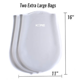 AppleKoreLiving thin flexible silicone bags adapt to foods for even heat.