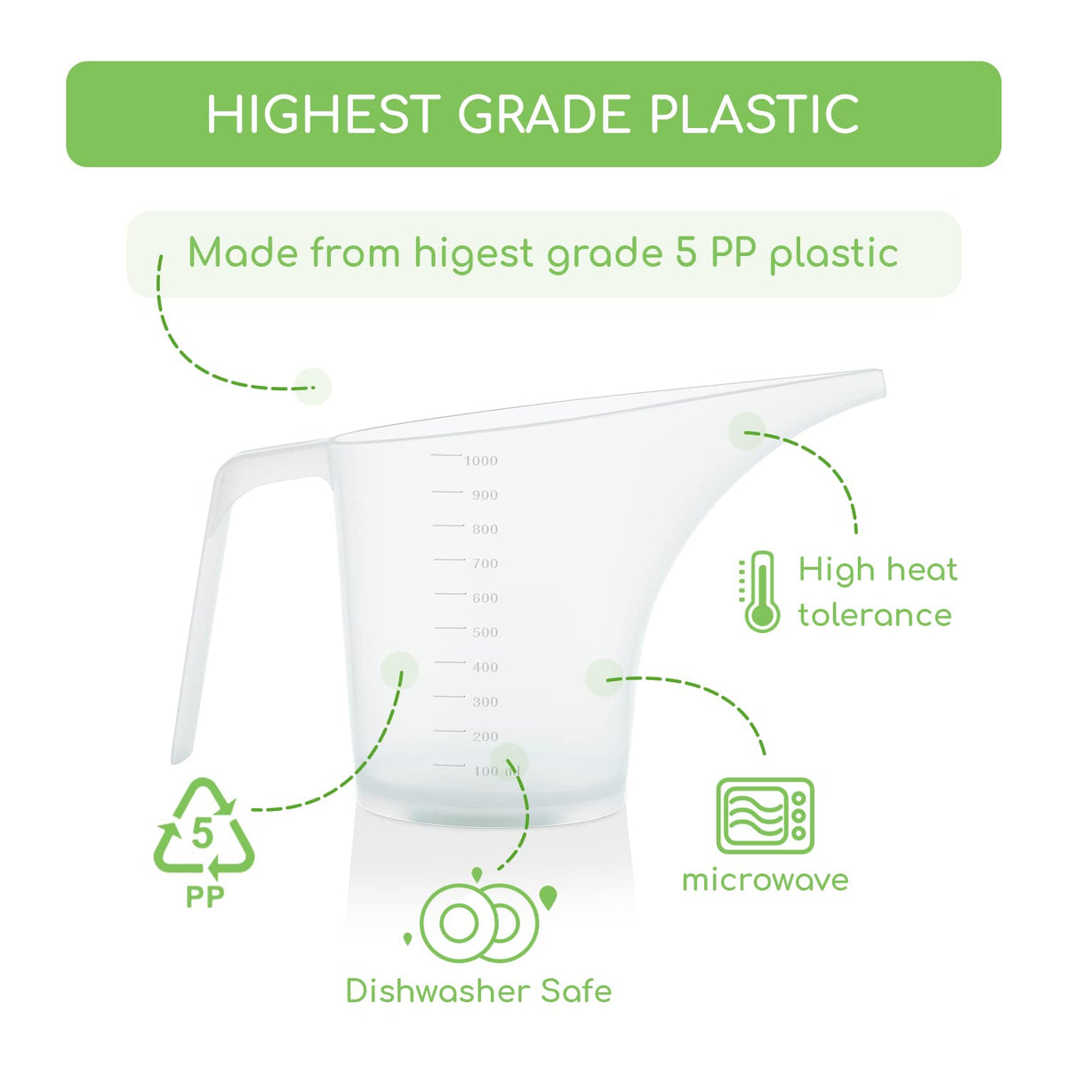 AppleTofu 4-cup capacity pitcher for accurate measurements and pours.