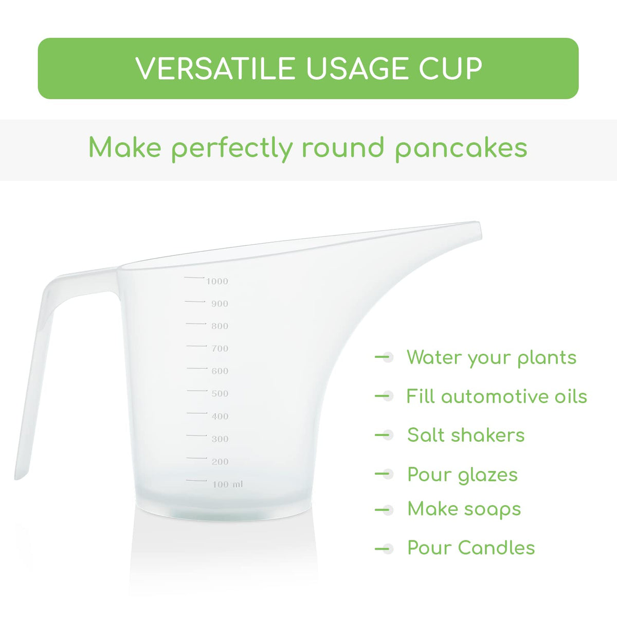 AppleTofu long-spout design reduces drips when pouring thick liquids.