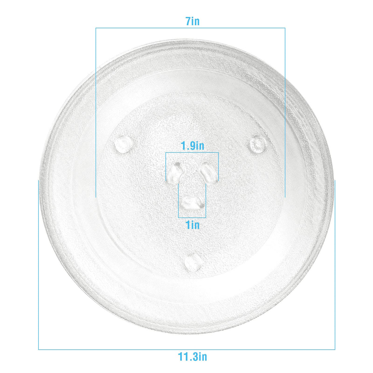 APPLIANCEMATES glass turntable with three grooves ensures proper alignment.