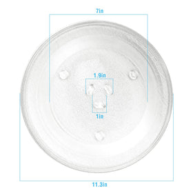 APPLIANCEMATES glass turntable with three grooves ensures proper alignment.