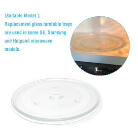 APPLIANCEMATES durable plate showing three turntable grooves for stability.