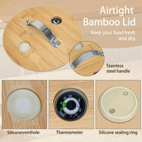 Aprilhp glass container keeps grains visible while sealing freshness efficiently.