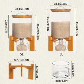 Aprilhp rice dispenser wooden stand balances style and stability on your counter.