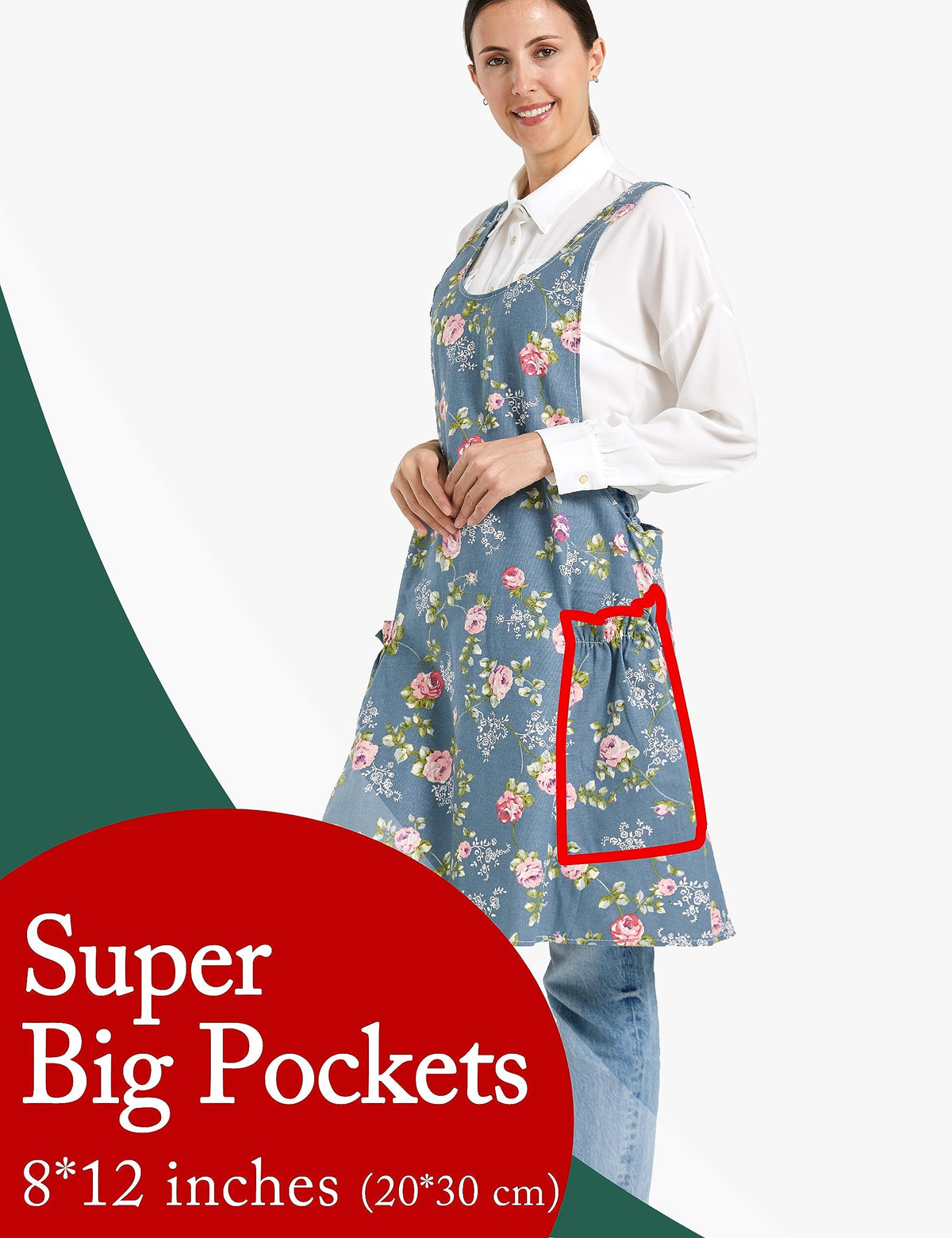 APRONNER Adjustable neck strap cross-back ensures quick, comfortable fit for various heights.