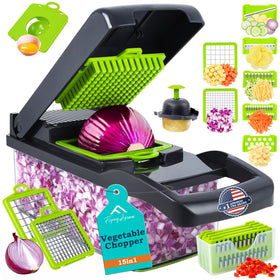 APSARAS USA Pro 15-in-1 chopper with container for organized meal prep.