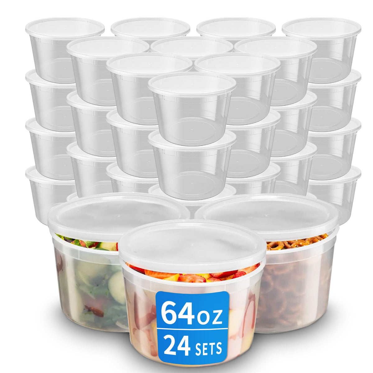 APSIC 64oz deli container with leakproof lid, spill-free transport.