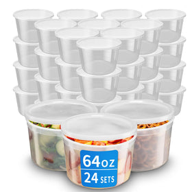 APSIC 64oz deli container with leakproof lid, spill-free transport.