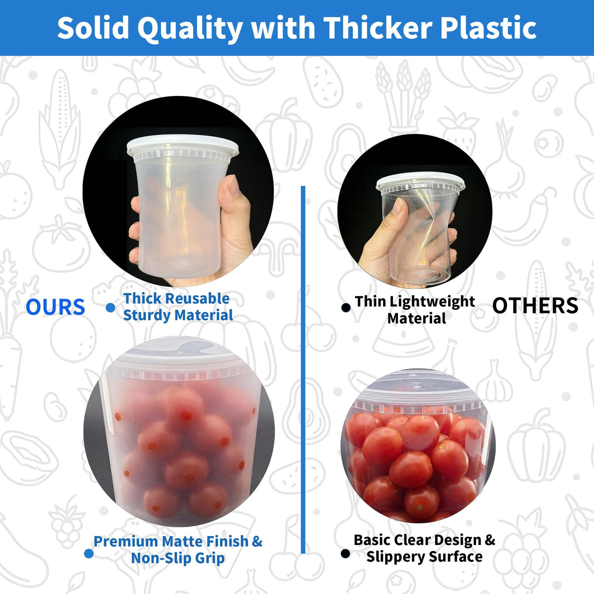 APSIC leak-proof lids prevent spills and odors in fridge or freezer.