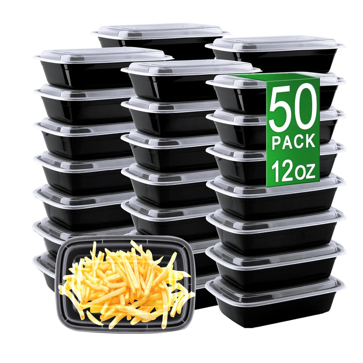 APSIC 12oz meal prep containers with leakproof lids for takeout and storage.
