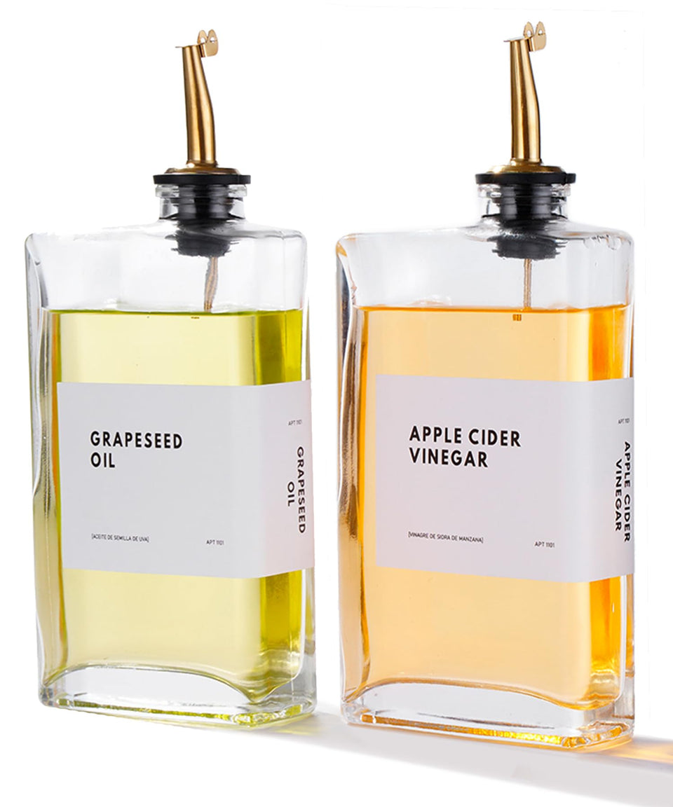 APT 1101 gold rectangle olive oil dispenser for elegant drizzling