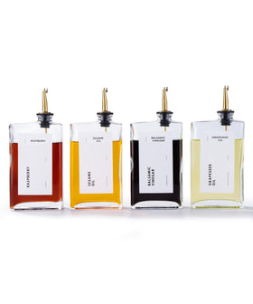 APT 1101 olive oil dispenser gold set 4 front view for precise pouring.