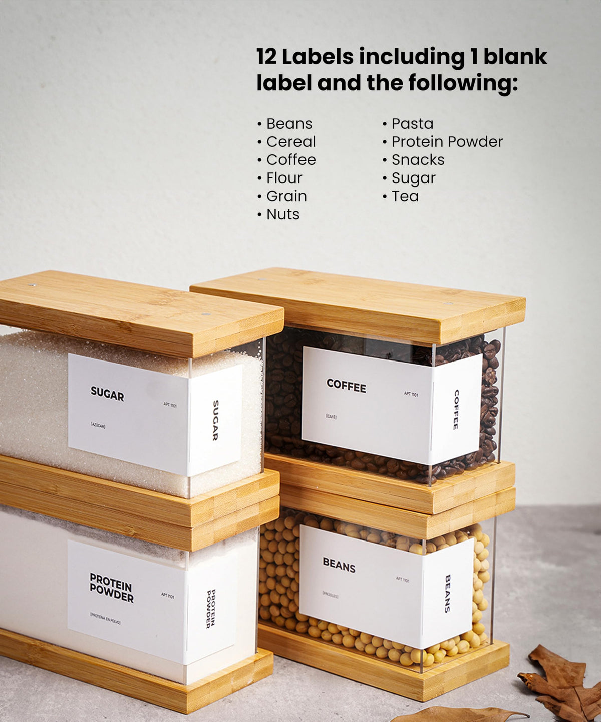 APT 1101 Bamboo Food Dispenser lid closeup highlights airtight seal for freshness.