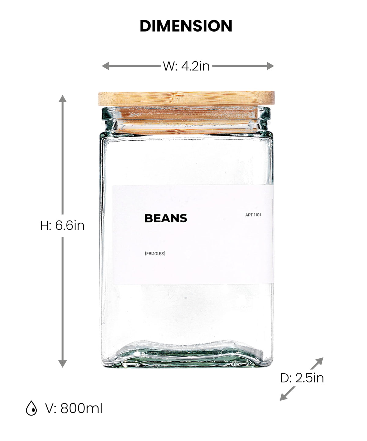 APT 1101 clear glass lets you identify contents at a glance.