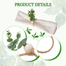 APTWOW wedding table napkin ring with faux foliage for elegant centerpieces