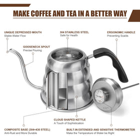 Apusu gooseneck kettle base emphasizing fast, even heating.