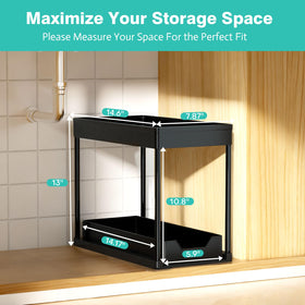APWNRJA pull-out under-sink drawer for effortless access to cleaners and soaps.