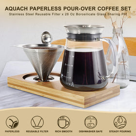 Aquach 28 oz glass carafe with clear, generous serving capacity.