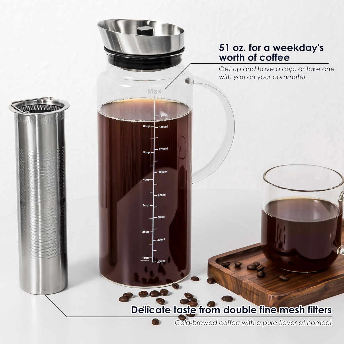 Aquach 51-ounce capacity pitcher is ideal for gatherings