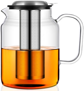 Aquach 85oz glass teapot capacity view for entertaining.
