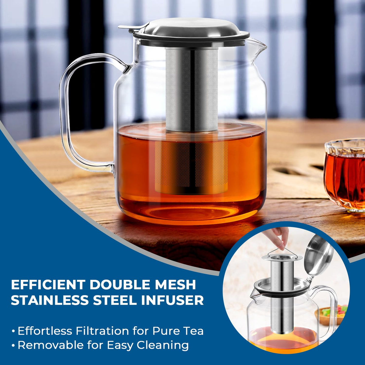 Aquach 85oz cold brew-capable teapot ideal for iced tea.
