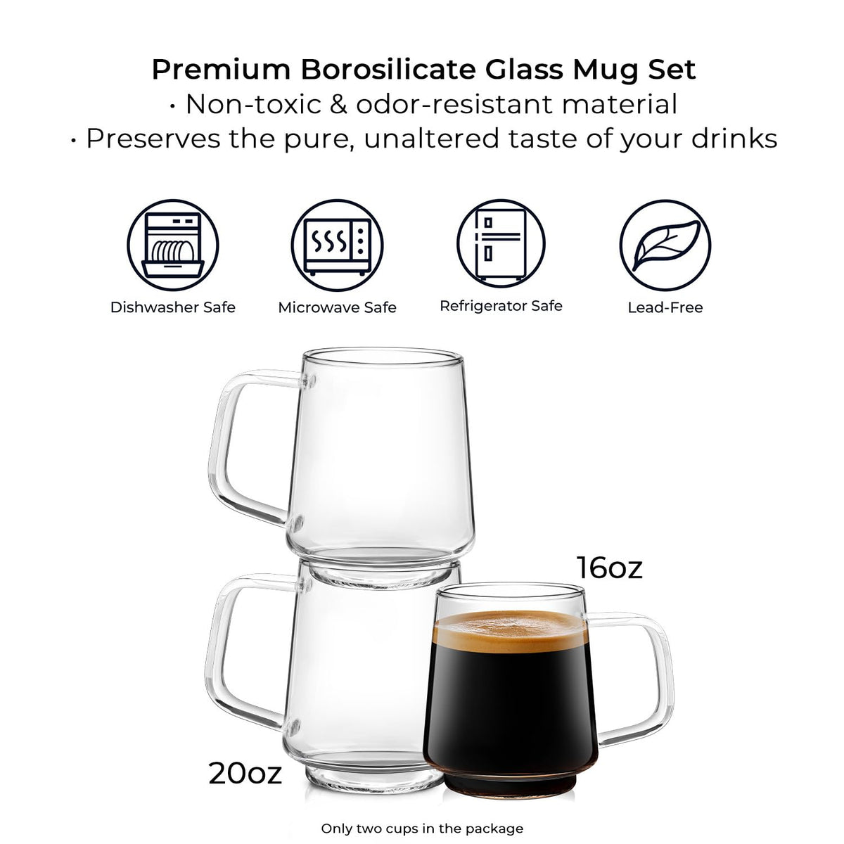 Aquach gift-ready glass mugs set, ideal for gifting on any occasion.