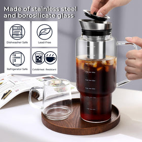 Aquach large ergonomic handle for comfortable pouring and serving.