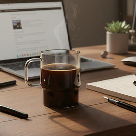 Aquach mug handle design closeup emphasizes comfortable grip for everyday use